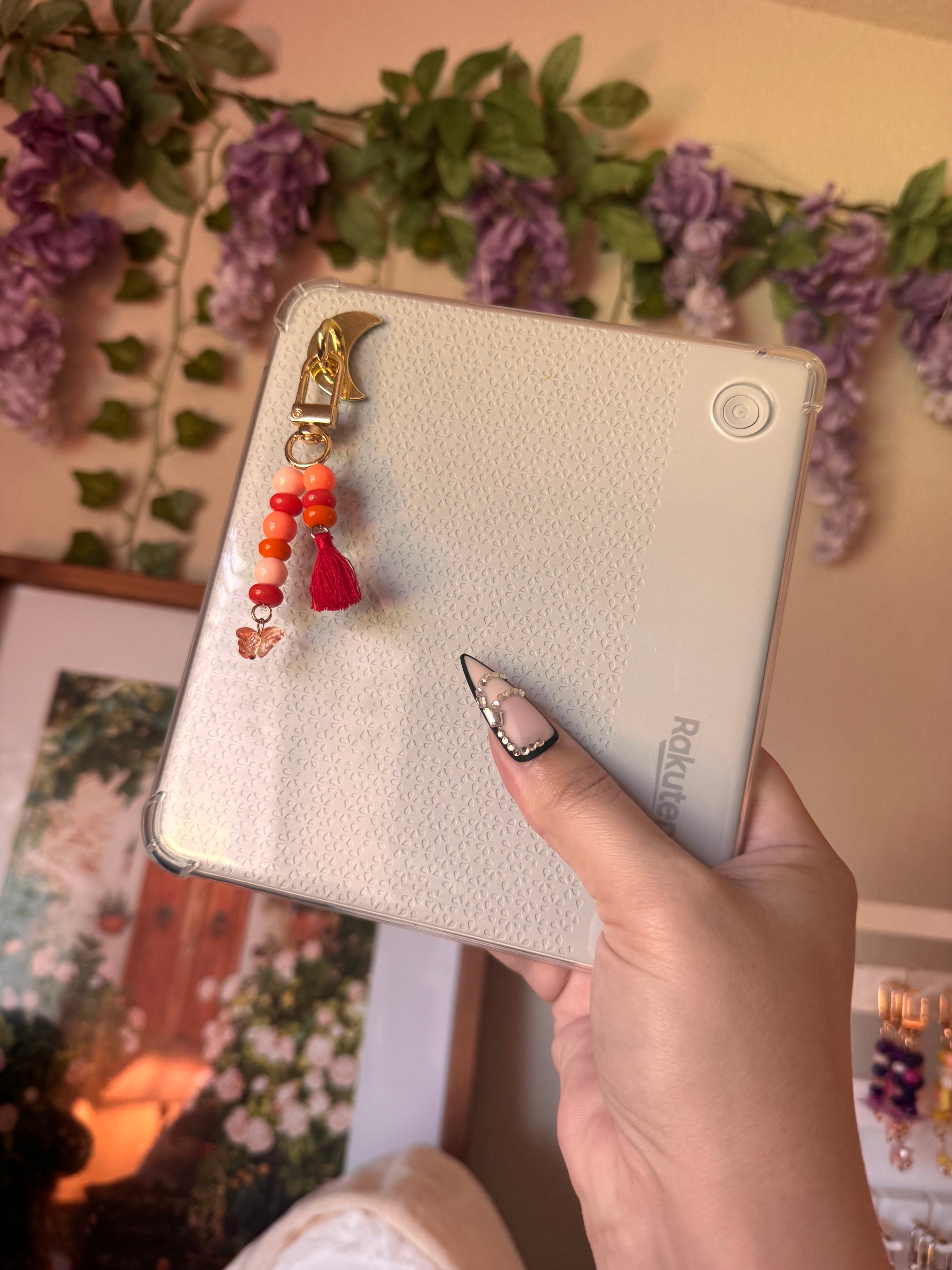 E-reader Charm - Tassels & Butterflies Cluster